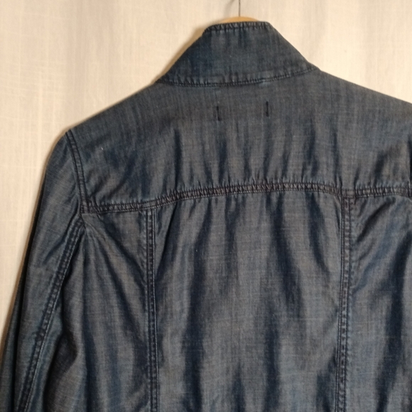 Talbots Lyocell/Cotton/Linen Lightweight Indigo Denim Anorak Jacket Small - Picture 6 of 13
